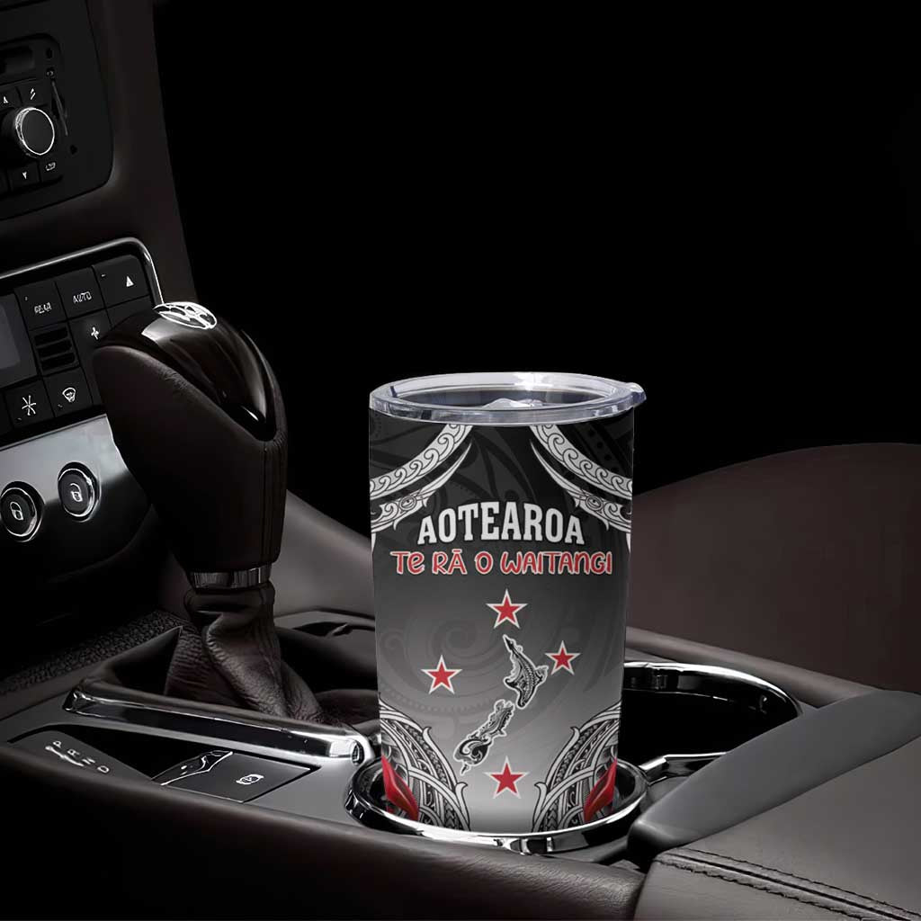 Personalised New Zealand Waitangi Day Tumbler Cup Aotearoa Te Ra O Waitangi Manaia Maori Pattern
