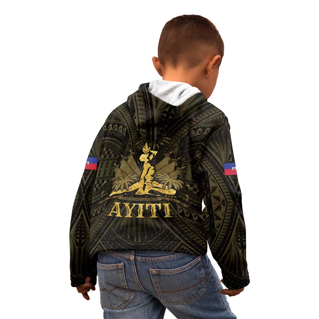 Haiti 1804 Kid Hoodie Polynesian Gold Neg Maron