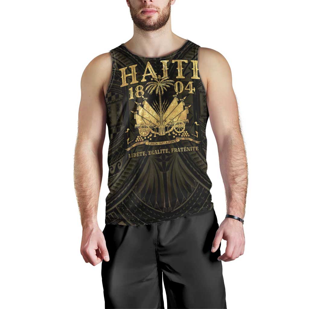 Haiti 1804 Men Tank Top Polynesian Gold Neg Maron