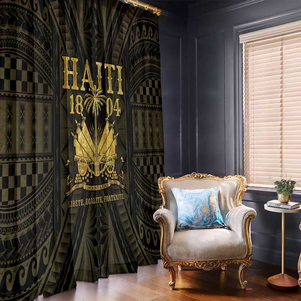 Haiti 1804 Window Curtain Polynesian Gold Neg Maron