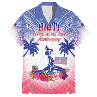 Personalised Haiti Independence Day Family Matching Short Sleeve Bodycon Dress and Hawaiian Shirt Neg Maron Polynesian Style LT05 Dad's Shirt - Short Sleeve Blue - Polynesian Pride