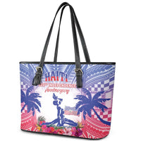 Haiti Independence Day Leather Tote Bag Neg Maron Polynesian Style LT05 - Polynesian Pride