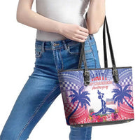 Haiti Independence Day Leather Tote Bag Neg Maron Polynesian Style LT05 - Polynesian Pride