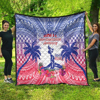 Haiti Independence Day Quilt Neg Maron Polynesian Style LT05