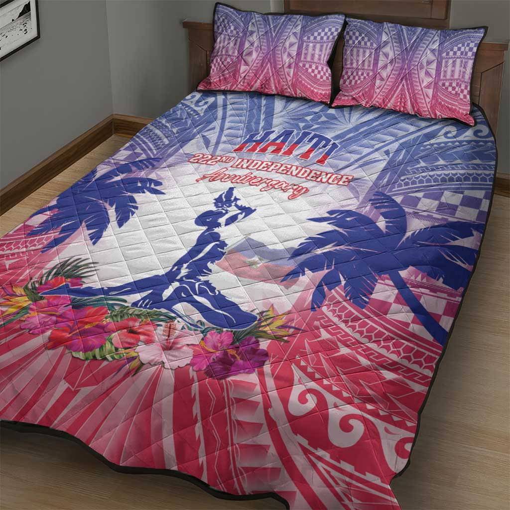 Haiti Independence Day Quilt Bed Set Neg Maron Polynesian Style LT05