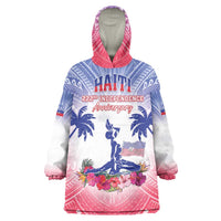 Personalised Haiti Independence Day Wearable Blanket Hoodie Neg Maron Polynesian Style LT05 One Size Blue - Polynesian Pride