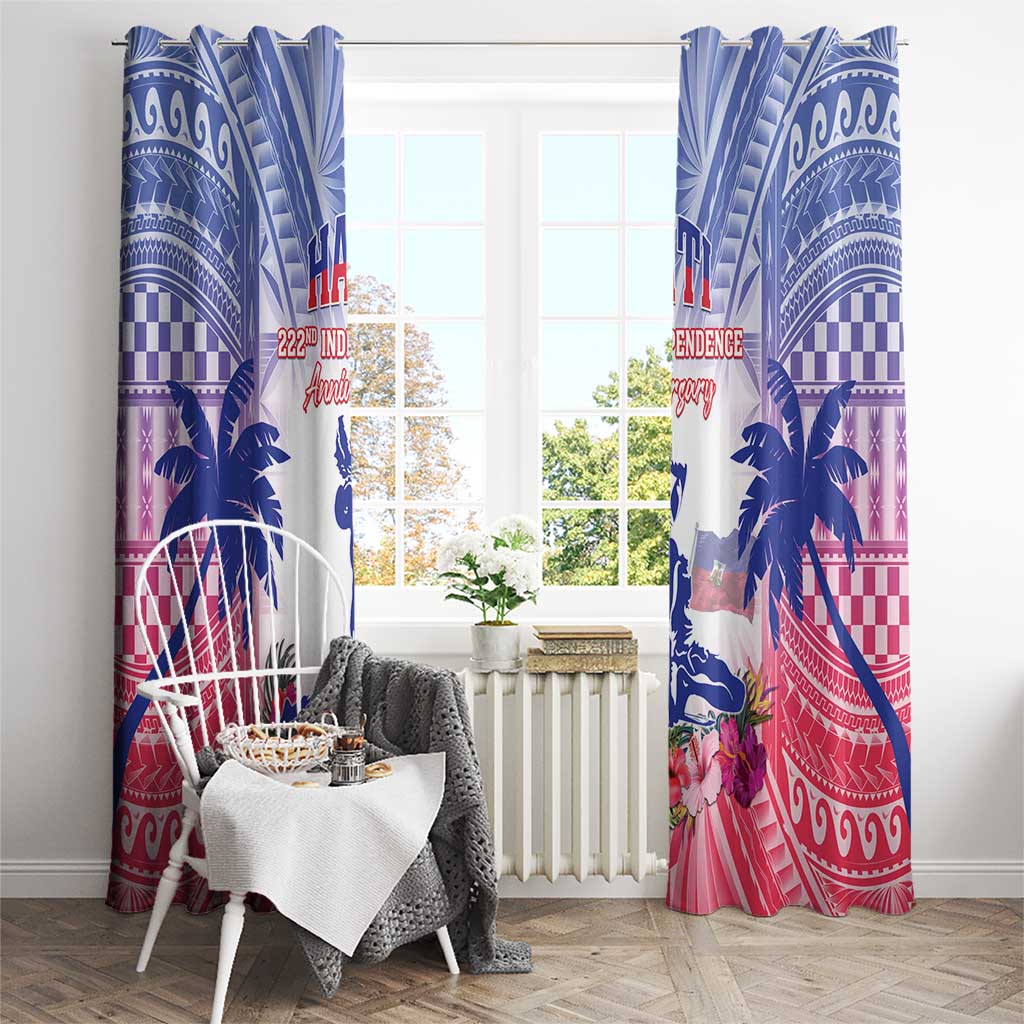 Haiti Independence Day Window Curtain Neg Maron Polynesian Style LT05