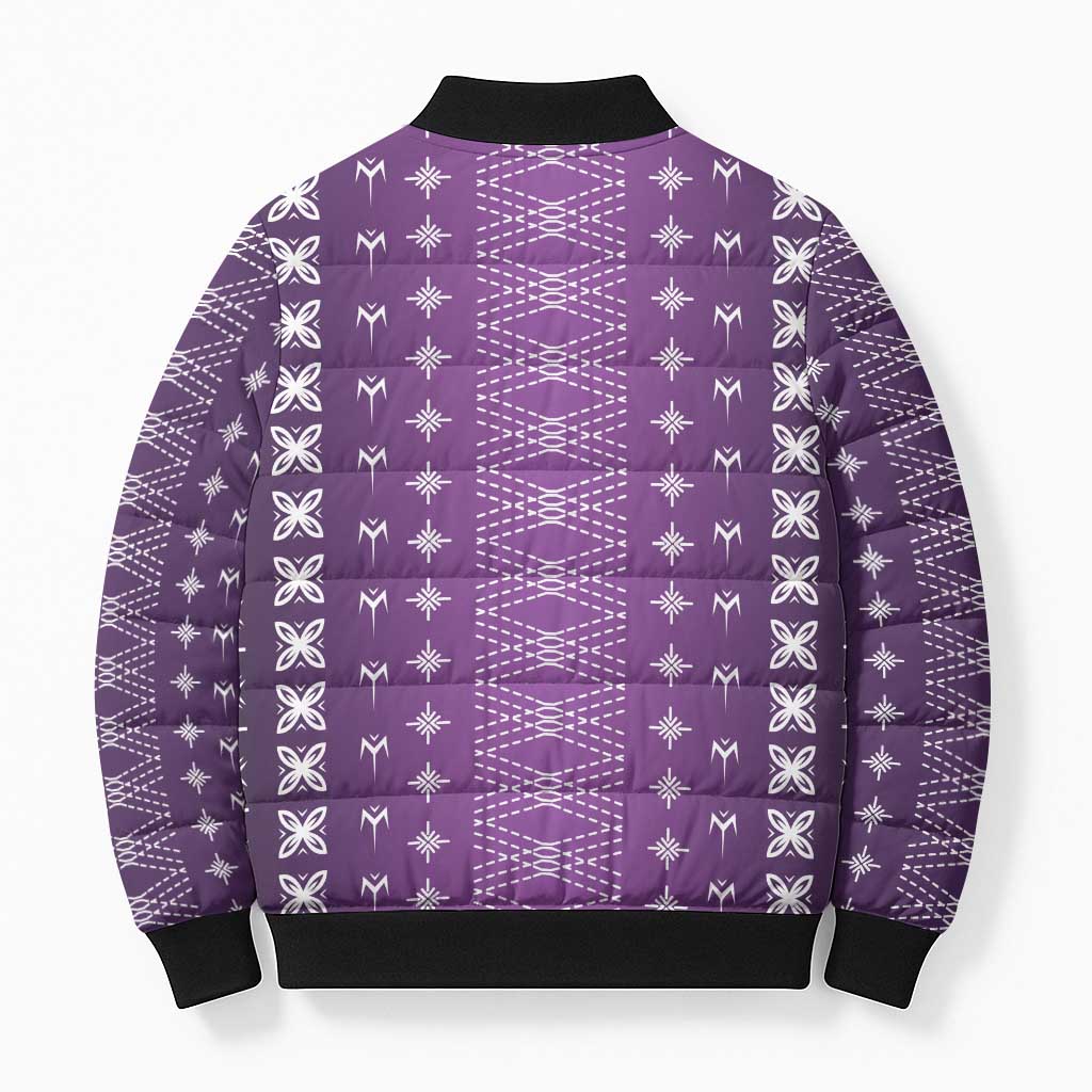 Purple Samoa Malu Tattoo Inspired Bomber Puffer Jacket - Polynesian Pride