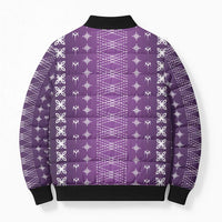 Purple Samoa Malu Tattoo Inspired Bomber Puffer Jacket - Polynesian Pride