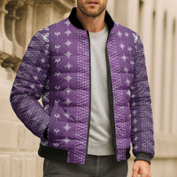 Purple Samoa Malu Tattoo Inspired Bomber Puffer Jacket - Polynesian Pride
