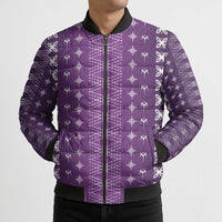 Purple Samoa Malu Tattoo Inspired Bomber Puffer Jacket - Polynesian Pride