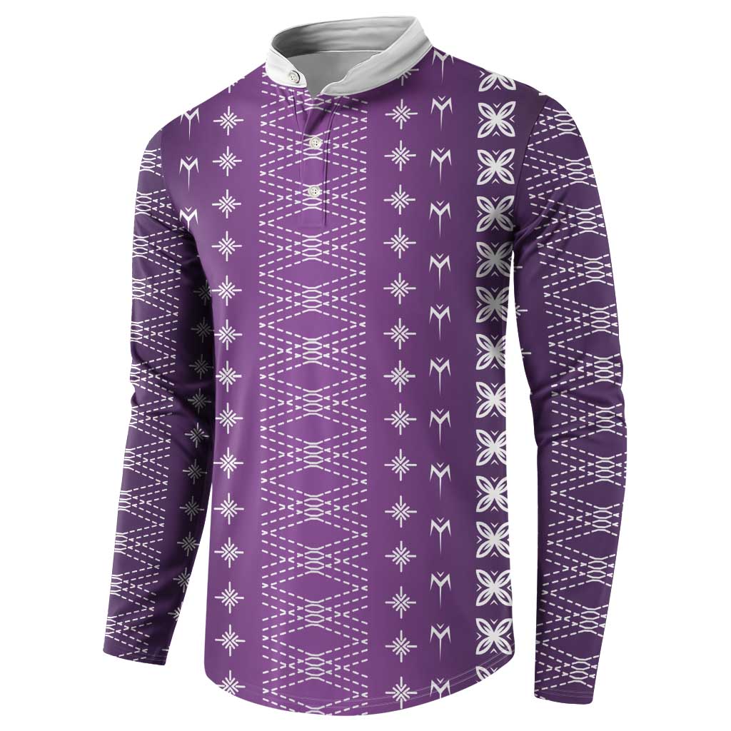 Purple Samoa Malu Tattoo Inspired Button Sweatshirt - Polynesian Pride