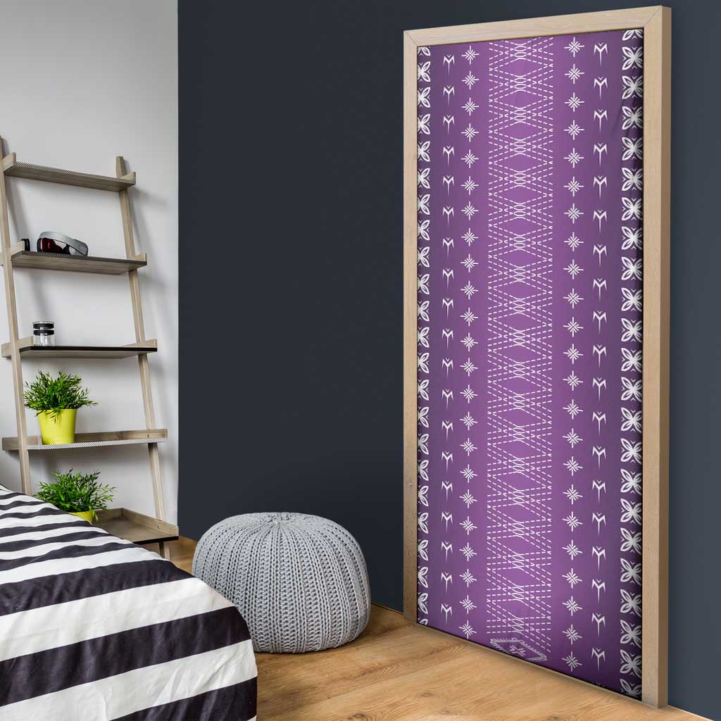 Purple Samoa Malu Tattoo Inspired Door Cover - Polynesian Pride