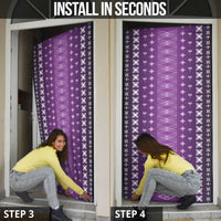 Purple Samoa Malu Tattoo Inspired Door Cover - Polynesian Pride