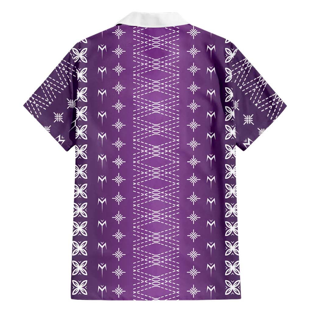 Purple Samoa Malu Tattoo Inspired Family Matching Off Shoulder Maxi Dress and Hawaiian Shirt LT05 - Polynesian Pride