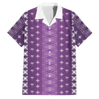 Purple Samoa Malu Tattoo Inspired Family Matching Summer Maxi Dress and Hawaiian Shirt LT05 Dad's Shirt - Short Sleeve Purple - Polynesian Pride