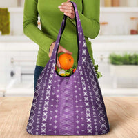 Purple Samoa Malu Tattoo Inspired Grocery Bag - Polynesian Pride