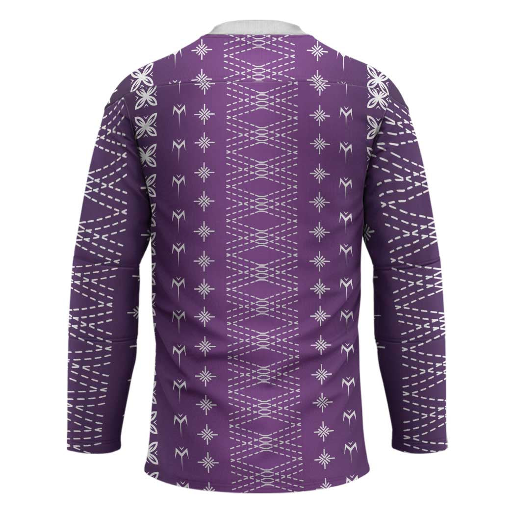 Purple Samoa Malu Tattoo Inspired Hockey Jersey - Polynesian Pride