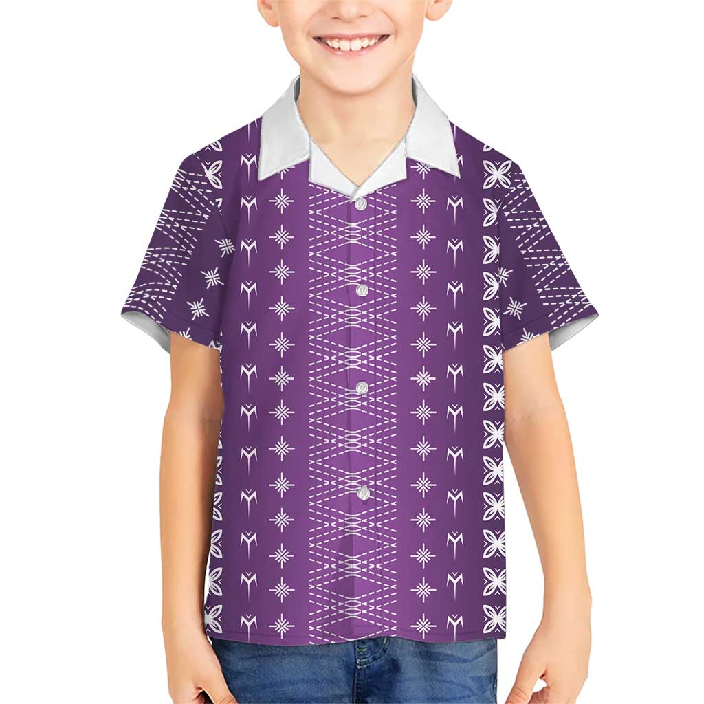 Purple Samoa Malu Tattoo Inspired Kid Hawaiian Shirt - Polynesian Pride