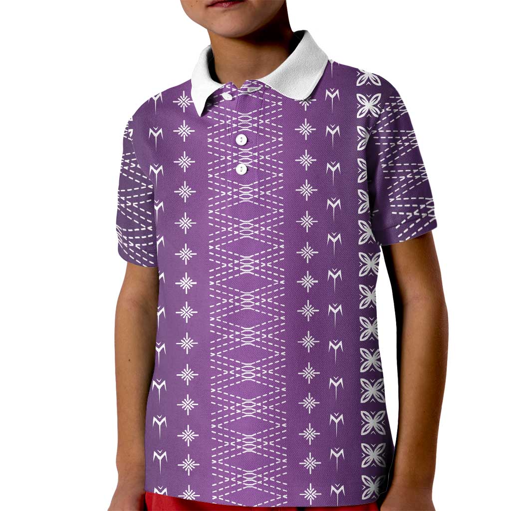 Purple Samoa Malu Tattoo Inspired Kid Polo Shirt - Polynesian Pride
