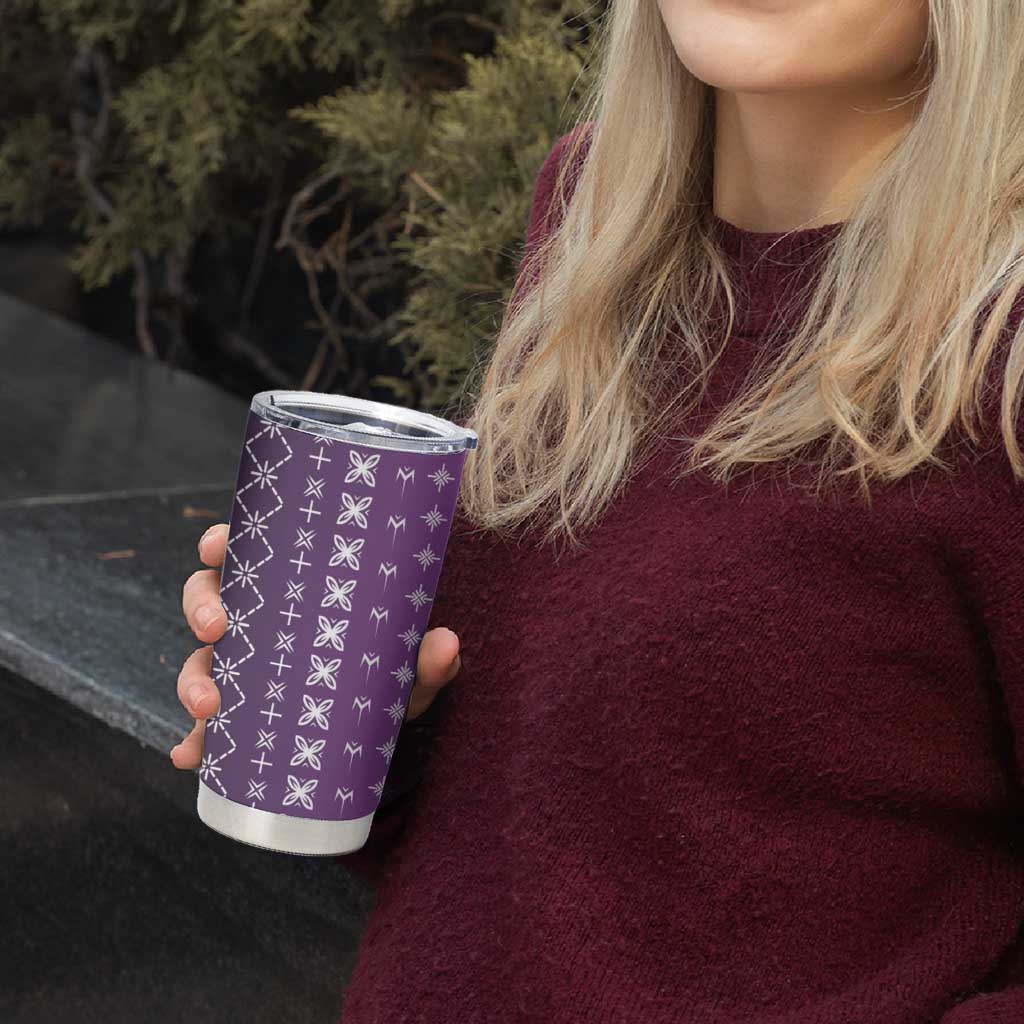 Purple Samoa Malu Tattoo Inspired Tumbler Cup - Polynesian Pride