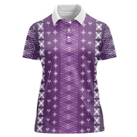 Purple Samoa Malu Tattoo Inspired Women Polo Shirt LT05 Female Purple - Polynesian Pride