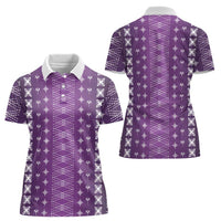 Purple Samoa Malu Tattoo Inspired Women Polo Shirt LT05 - Polynesian Pride