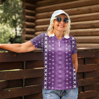 Purple Samoa Malu Tattoo Inspired Women Polo Shirt LT05 - Polynesian Pride