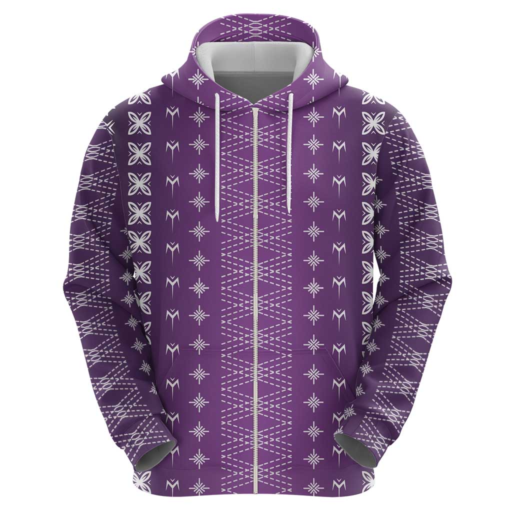 Purple Samoa Malu Tattoo Inspired Zip Hoodie - Polynesian Pride