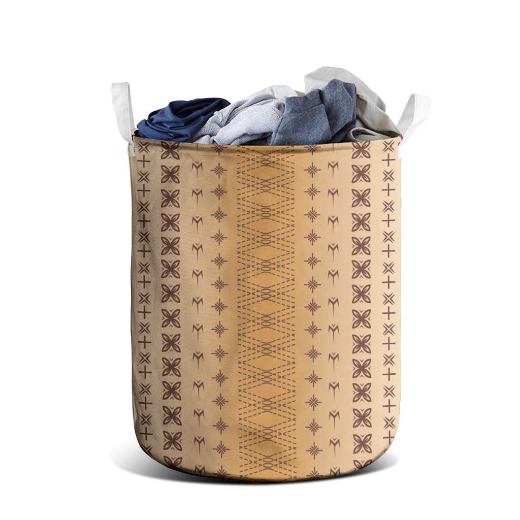 Beige Samoa Malu Tattoo Inspired Laundry Basket - Polynesian Pride