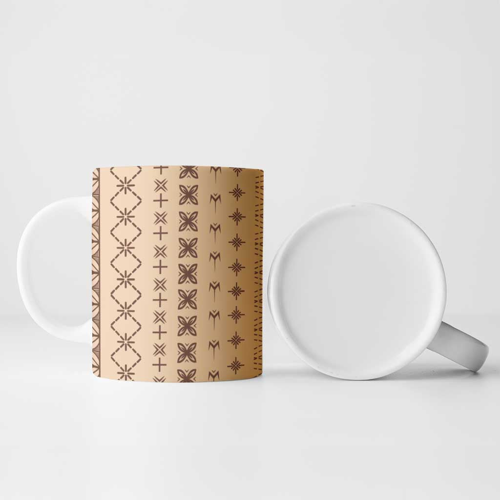 Beige Samoa Malu Tattoo Inspired Ceramic Mug - Polynesian Pride