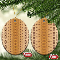 Beige Samoa Malu Tattoo Inspired Ceramic Ornament - Polynesian Pride