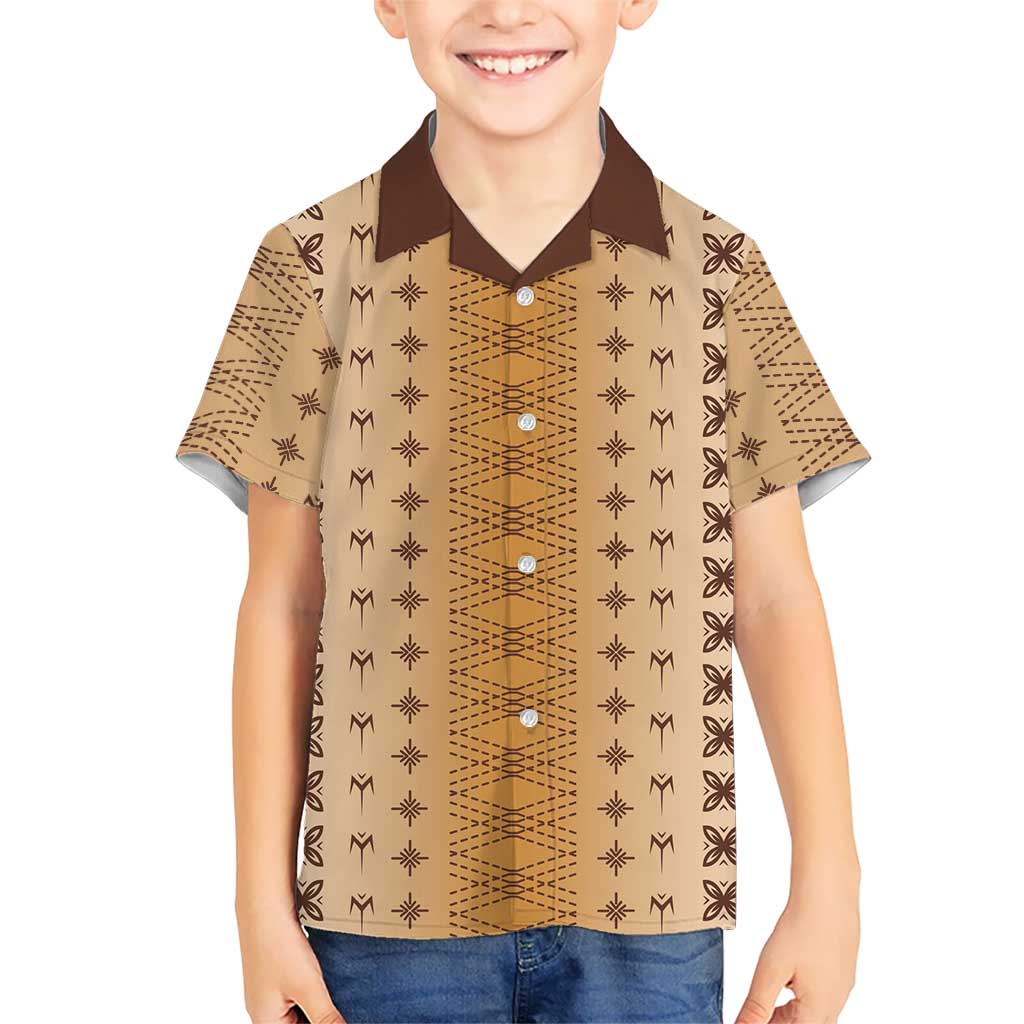 Beige Samoa Malu Tattoo Inspired Family Matching Mermaid Dress and Hawaiian Shirt LT05 Son's Shirt Beige - Polynesian Pride