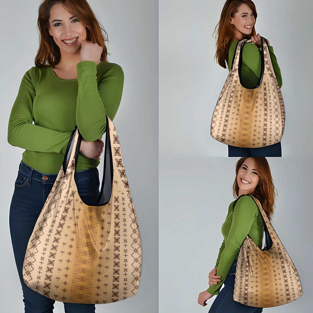 Beige Samoa Malu Tattoo Inspired Grocery Bag - Polynesian Pride