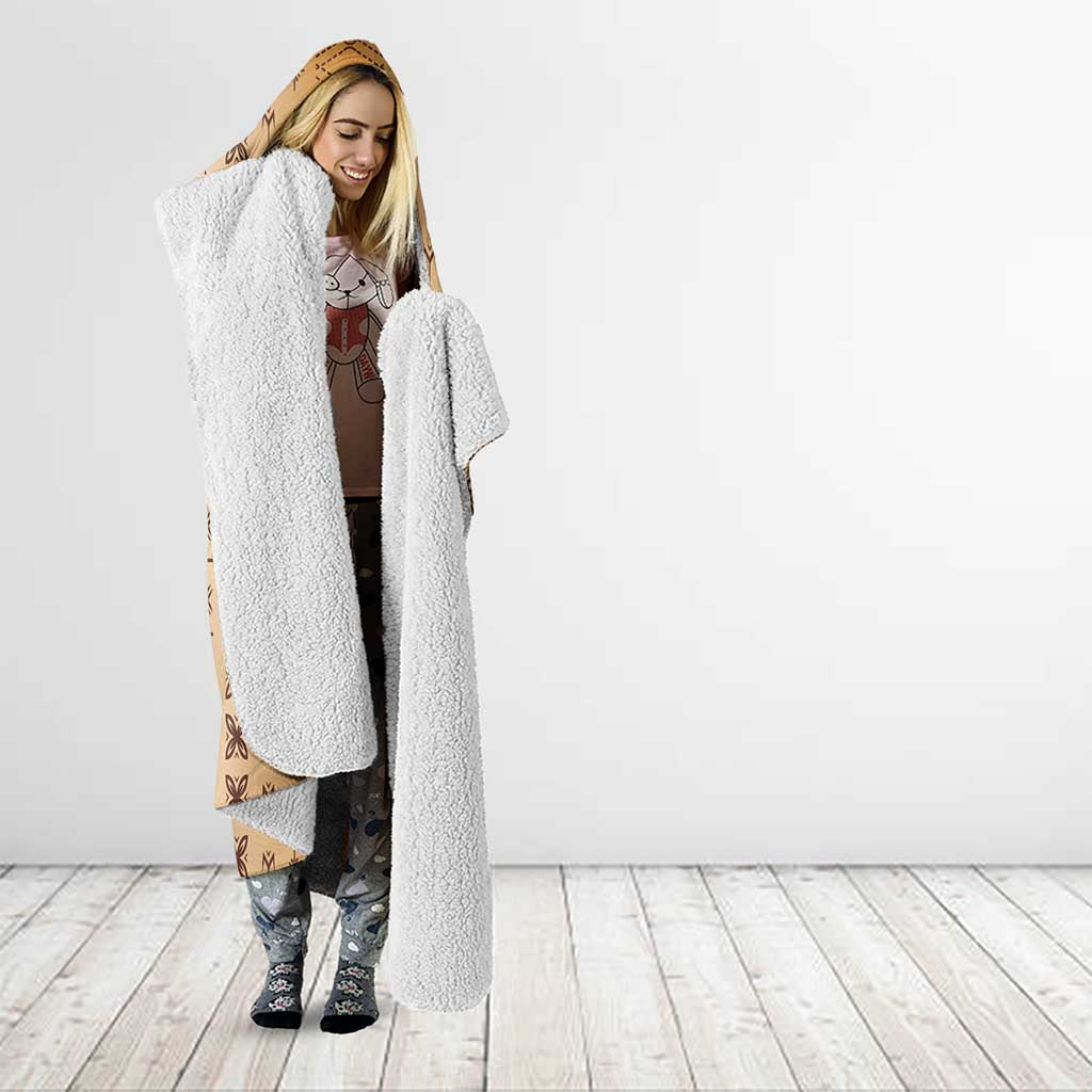 Beige Samoa Malu Tattoo Inspired Hooded Blanket - Polynesian Pride
