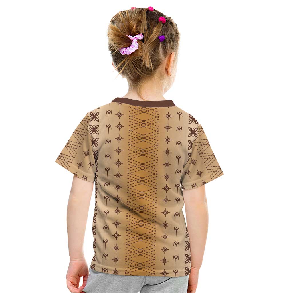 Beige Samoa Malu Tattoo Inspired Kid T Shirt - Polynesian Pride