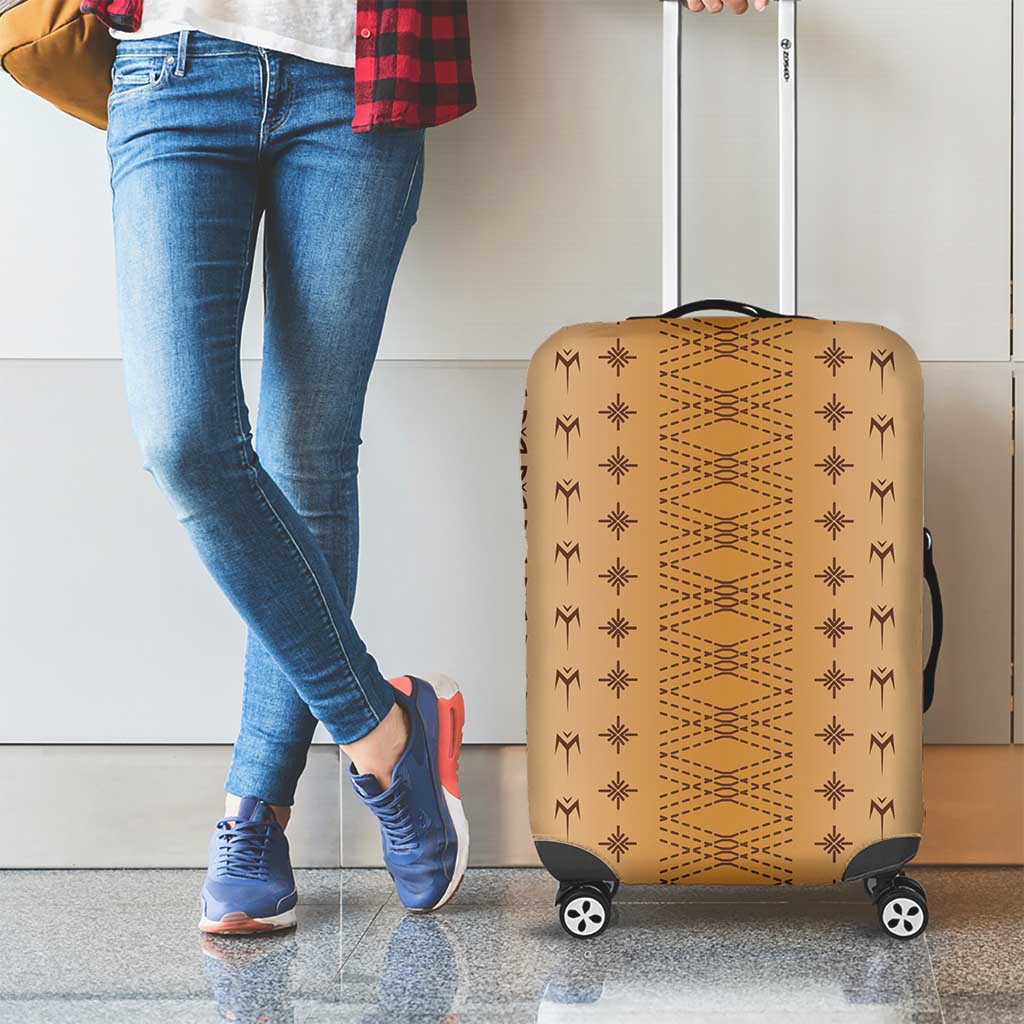 Beige Samoa Malu Tattoo Inspired Luggage Cover - Polynesian Pride