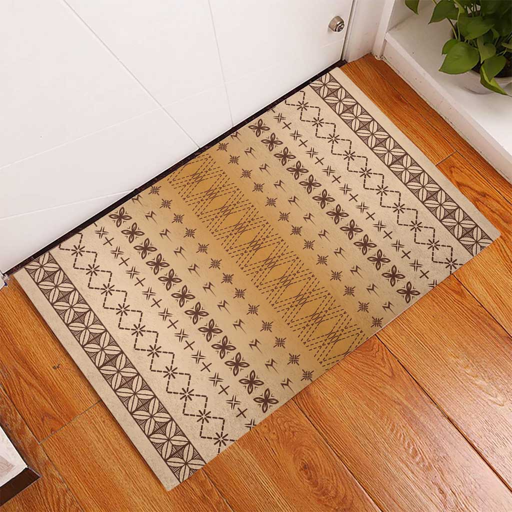 Beige Samoa Malu Tattoo Inspired Rubber Doormat - Polynesian Pride