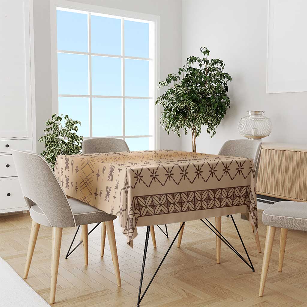 Beige Samoa Malu Tattoo Inspired Tablecloth - Polynesian Pride