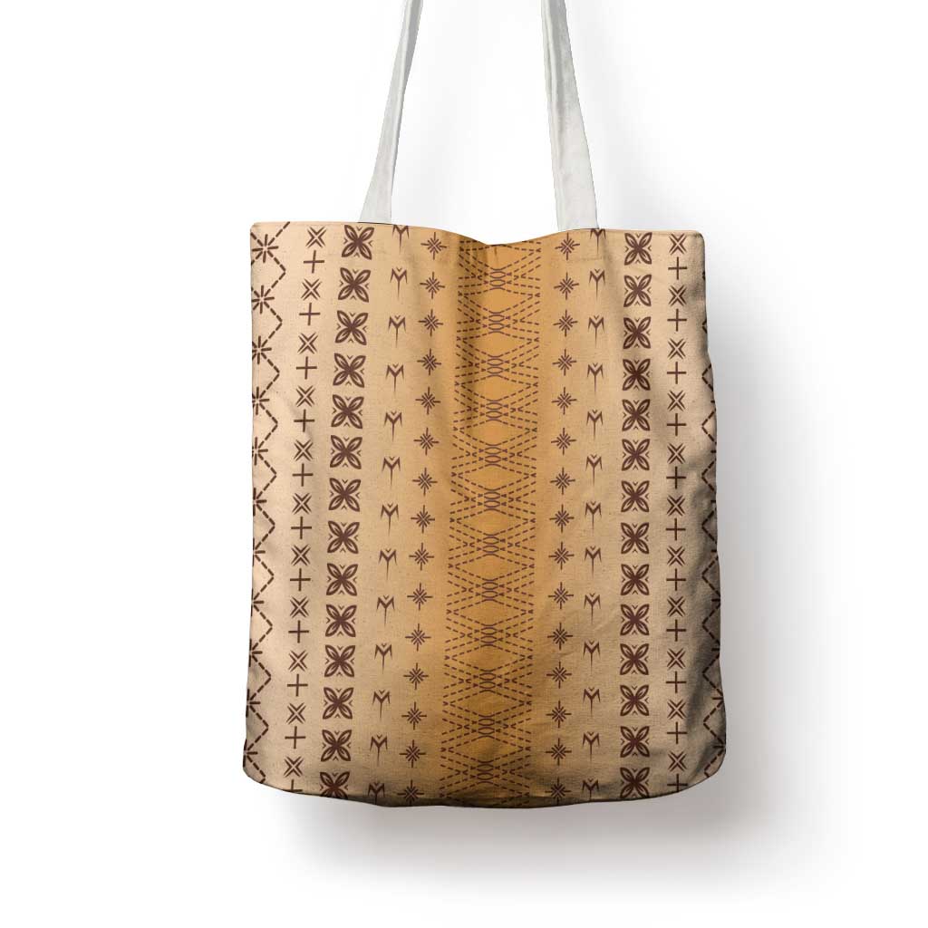 Beige Samoa Malu Tattoo Inspired Tote Bag - Polynesian Pride