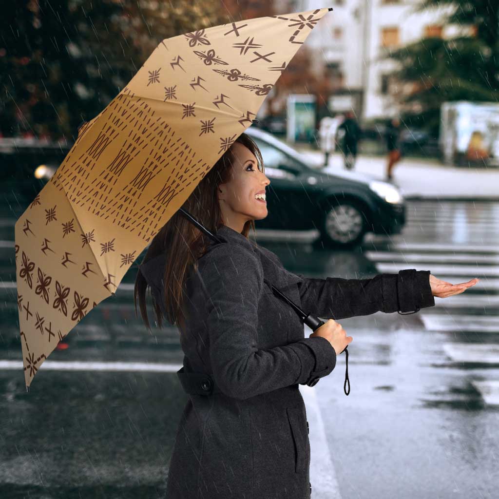 Beige Samoa Malu Tattoo Inspired Umbrella - Polynesian Pride