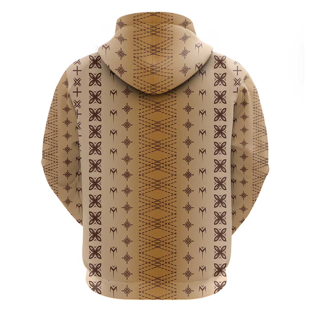 Beige Samoa Malu Tattoo Inspired Zip Hoodie - Polynesian Pride