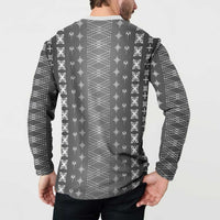 Black Samoa Malu Tattoo Inspired Button Sweatshirt - Polynesian Pride