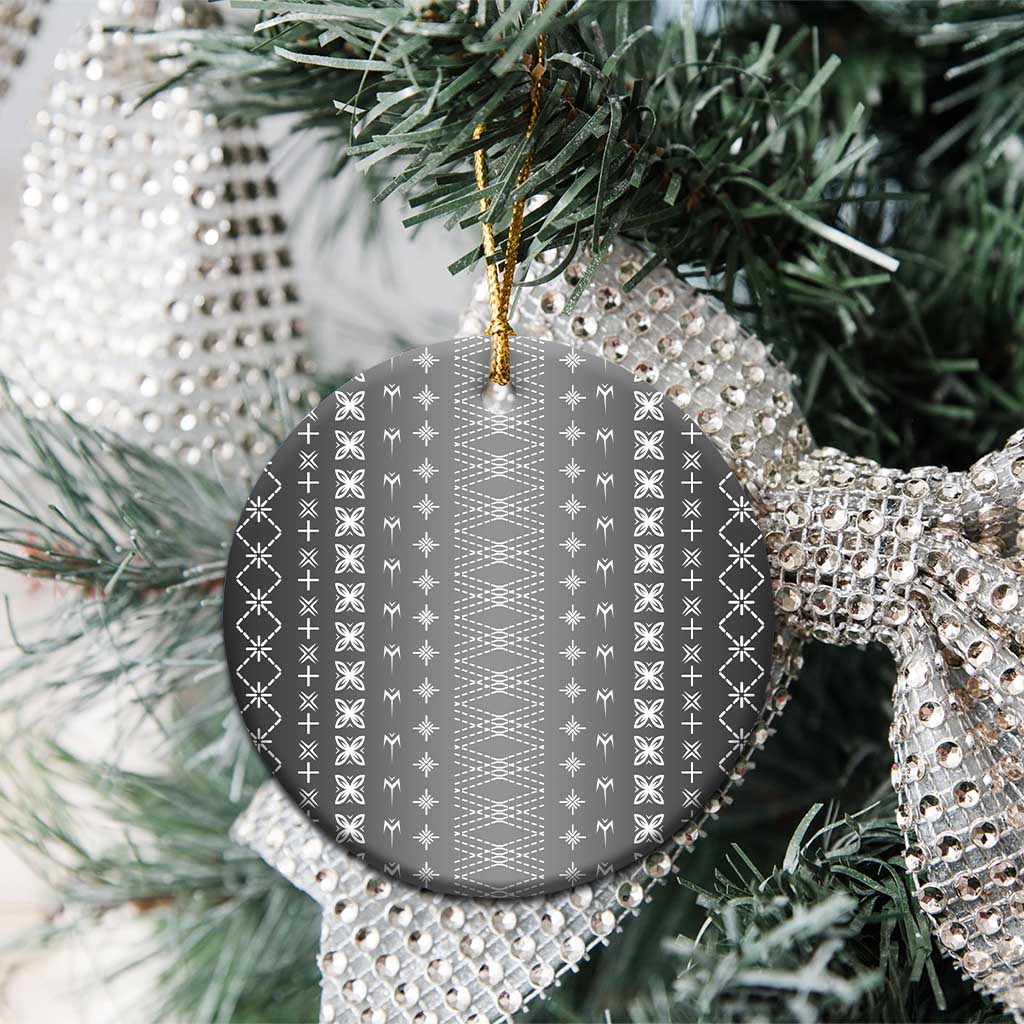 Black Samoa Malu Tattoo Inspired Ceramic Ornament - Polynesian Pride