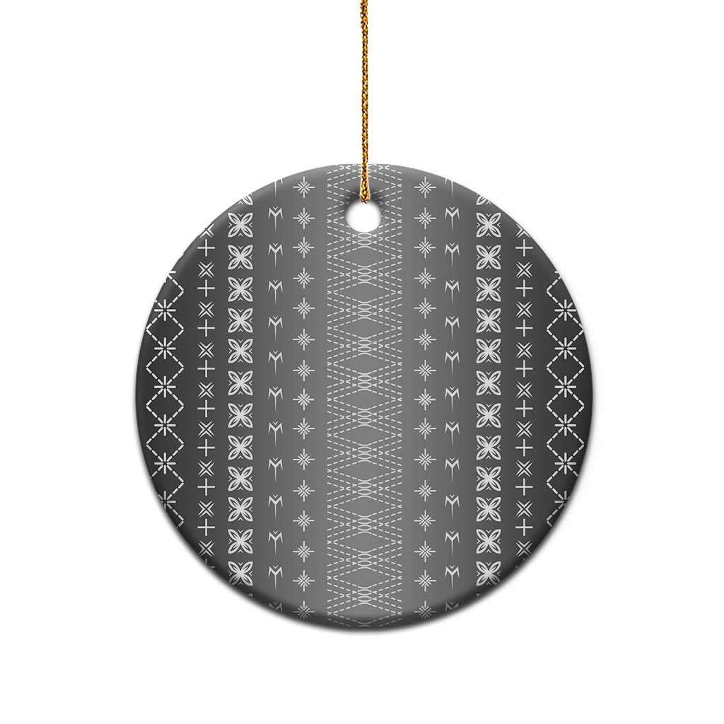 Black Samoa Malu Tattoo Inspired Ceramic Ornament - Polynesian Pride