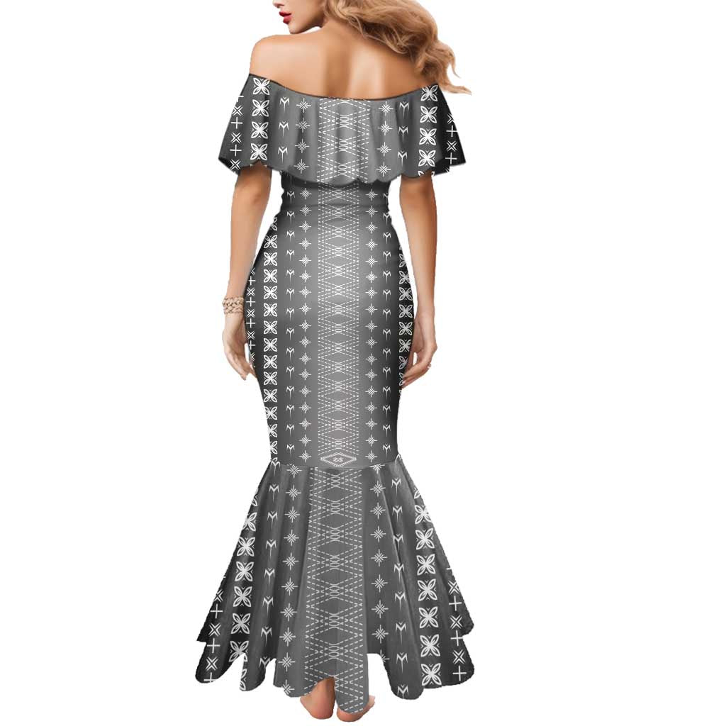 Black Samoa Malu Tattoo Inspired Family Matching Mermaid Dress and Hawaiian Shirt LT05 - Polynesian Pride