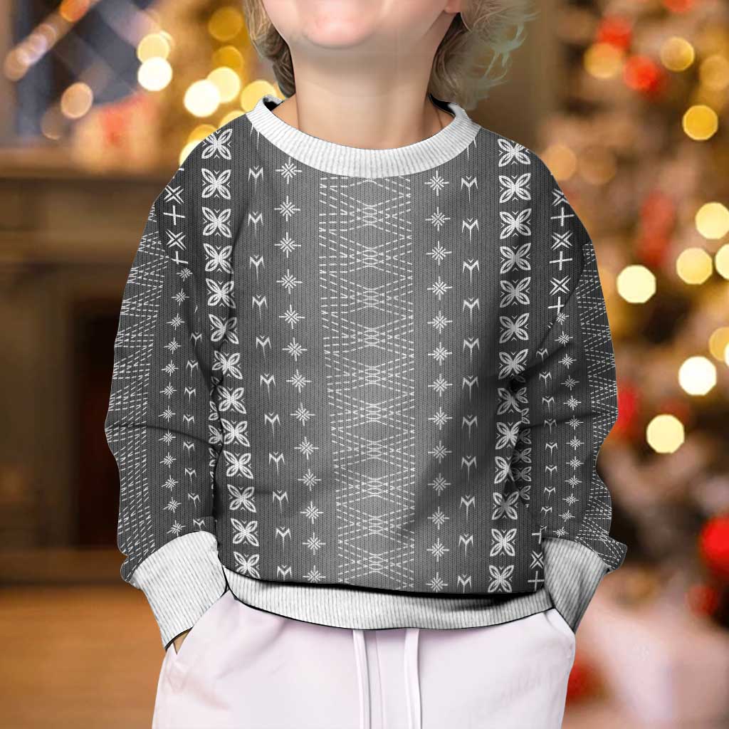 Black Samoa Malu Tattoo Inspired Kid Ugly Christmas Sweater - Polynesian Pride