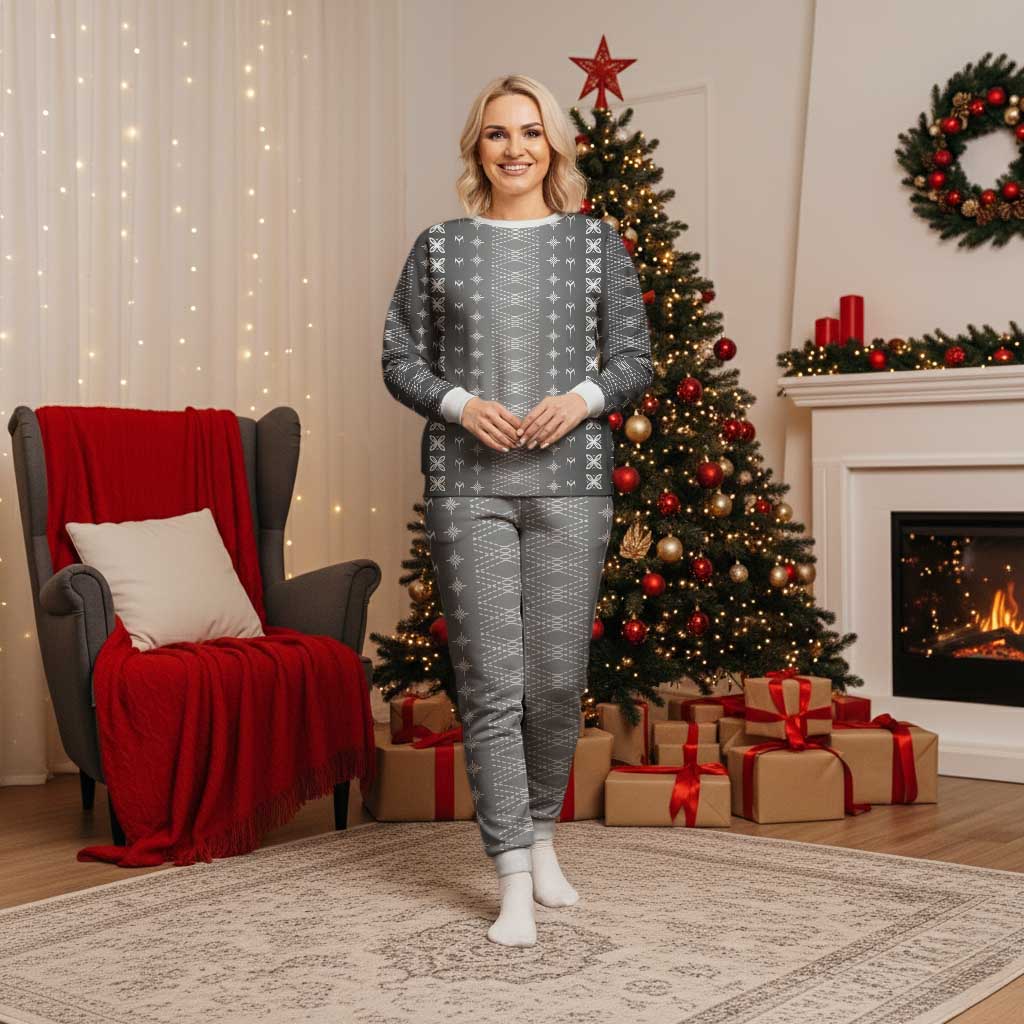 Black Samoa Malu Tattoo Inspired Christmas Pajama Set - Polynesian Pride