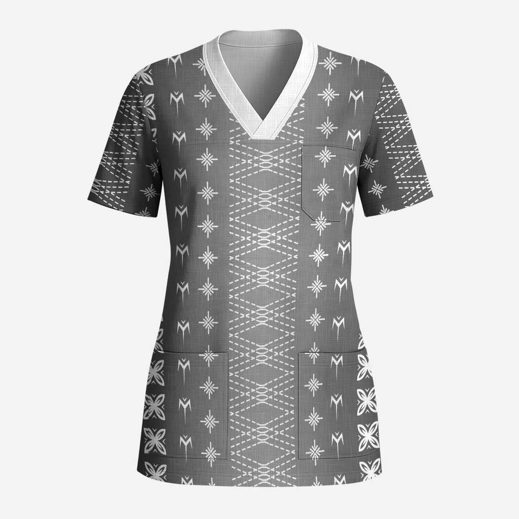 Black Samoa Malu Tattoo Inspired Scrub Top - Polynesian Pride