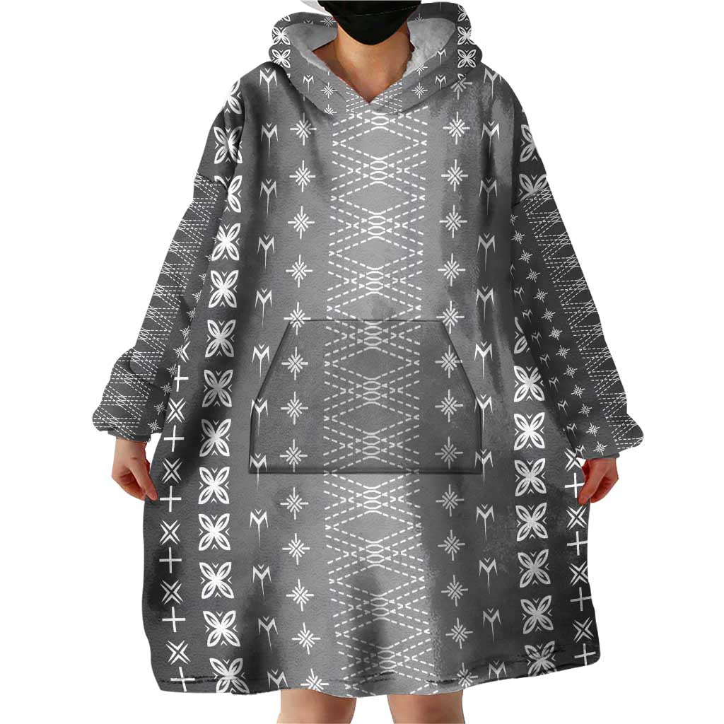 Black Samoa Malu Tattoo Inspired Wearable Blanket Hoodie - Polynesian Pride